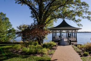 Gazebo overlooking a lake