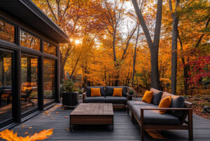 Outdoor patio during fall time
