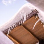 Ice dam on roof