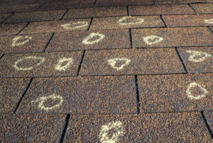 Hail damage on roof