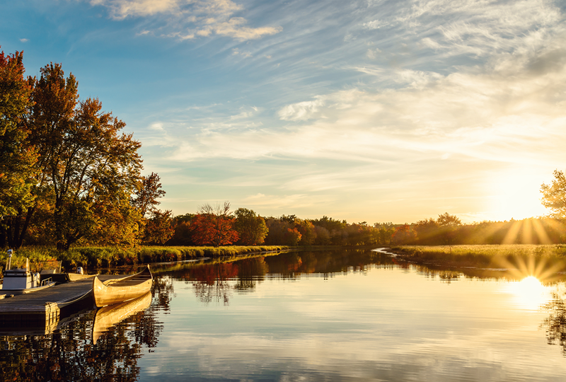 sunrise calm lake