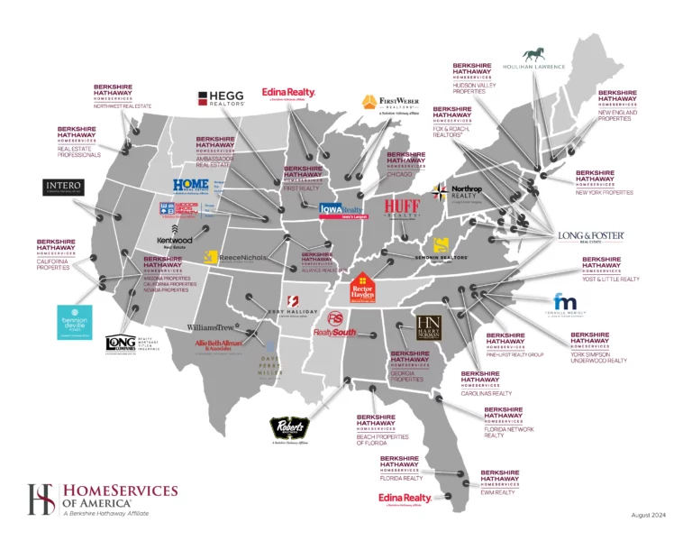 National map of Edina Realty relocation partners
