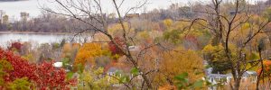 Hill view overlooking water in Hudson, WI